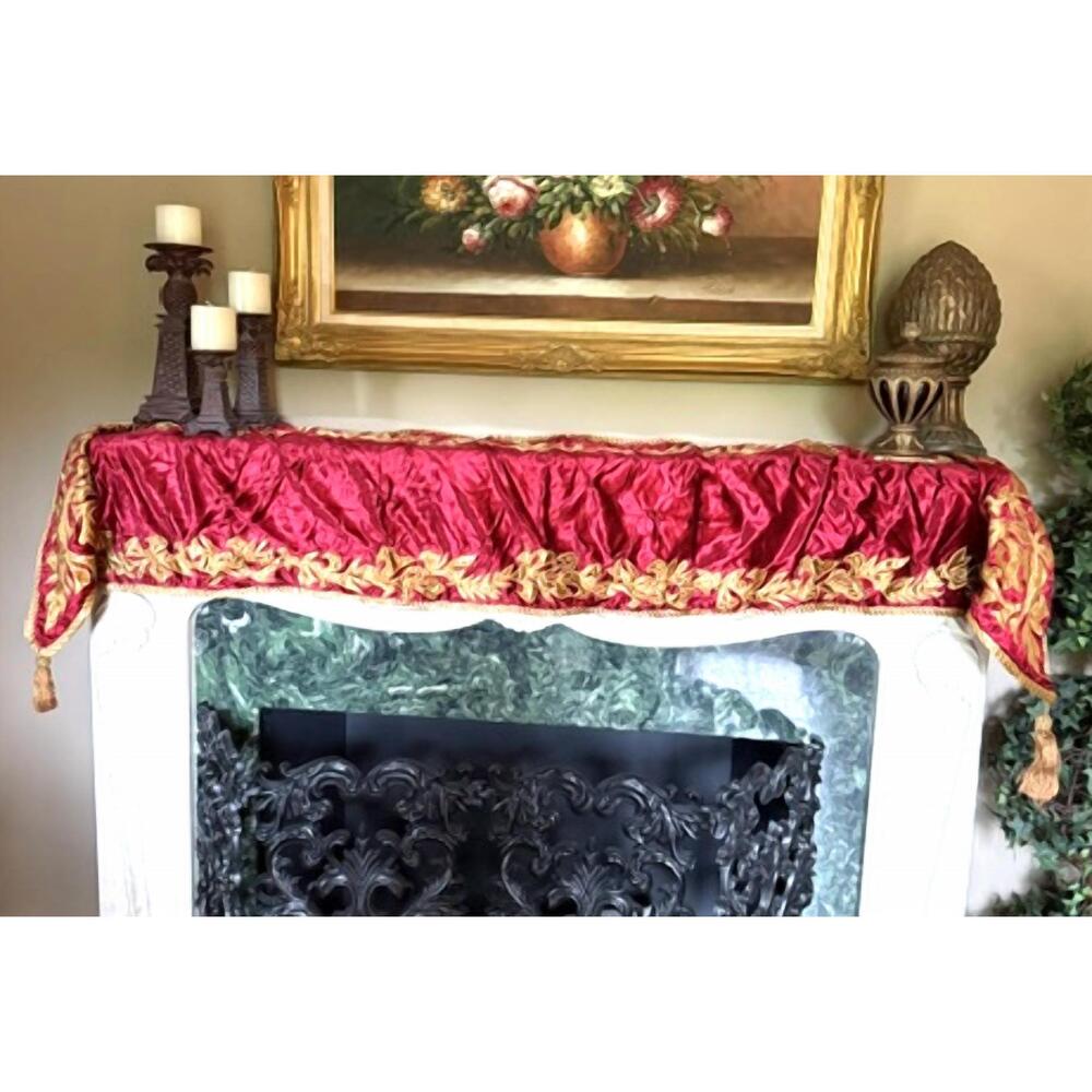 NEW FARRISILK royal elegance runner mantle cover in ruby
